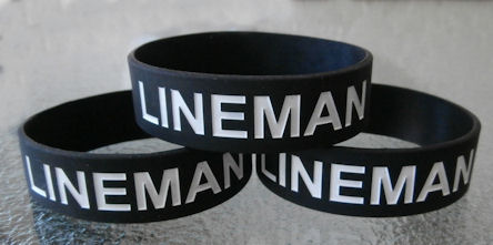 LINEMAN Rubber (silicone) Wrist Band BOTH SIDES
